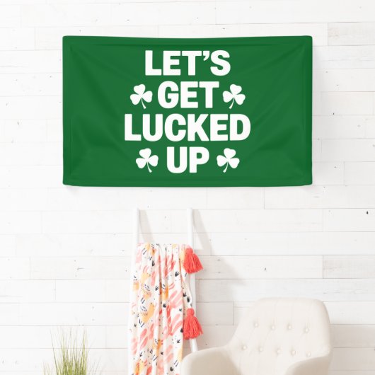 St Patrick's Day Laten we de Ierse klaver opzadele Spandoek (Insitu)