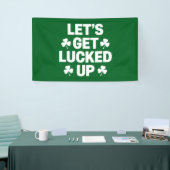 St Patrick's Day Laten we de Ierse klaver opzadele Spandoek (Beurs)
