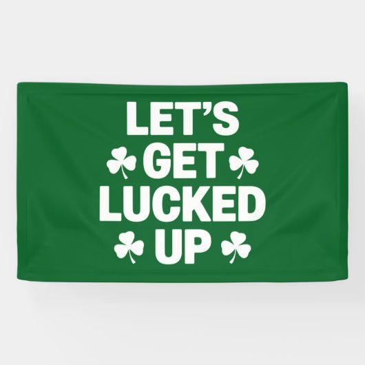 St Patrick's Day Laten we de Ierse klaver opzadele Spandoek (Horizontaal)