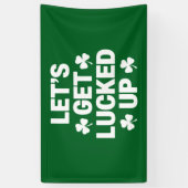 St Patrick's Day Laten we de Ierse klaver opzadele Spandoek (Verticaal)