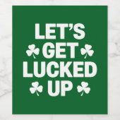 St Patrick's Day Laten we de Ierse klaver opzadele Wijn Etiket (Enkel label)