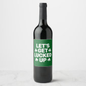 St Patrick's Day Laten we de Ierse klaver opzadele Wijn Etiket (Voorkant)