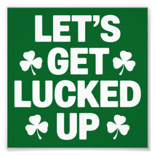 St. Patrick's Day Laten we geluk hebben Ierse klav Foto Afdruk