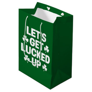 St. Patrick's Day Laten we geluk hebben Ierse klav Medium Cadeauzakje