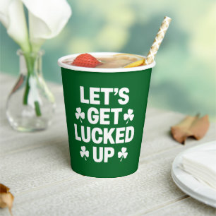 St. Patrick's Day Laten we geluk hebben Ierse klav Papieren Bekers