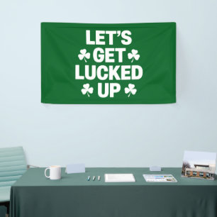 St. Patrick's Day Laten we geluk hebben Ierse klav Spandoek