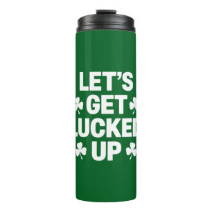 St. Patrick's Day Laten we geluk hebben Ierse klav Thermosbeker