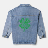 St Patricks Day Leaf C Lucky Badminton Denim Jacket (Achterkant)