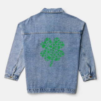 St Patricks Day Leaf C Lucky Badminton Denim Jacket