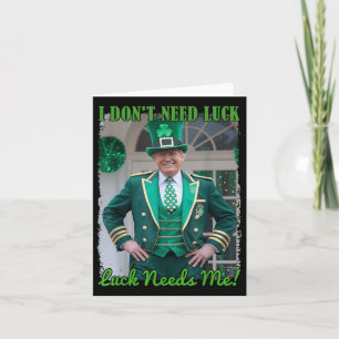 St Patricks Day Leaf Clover Trump Leprechaun Luck Kaart