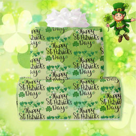 St. Patrick's Day Lente Groene Klaver Cadeaupapier