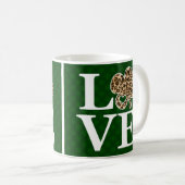St Patricks Day Leopard Love Shamrock Koffiemok (Voorkant rechts)