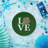 St Patricks Day Leopard Love Shamrock Papieren Bordje (Feest)