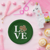 St Patricks Day Leopard Love Shamrock Papieren Bordje (Feest)
