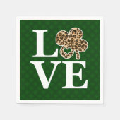 St Patricks Day Leopard Love Shamrock Servet (Voorkant)