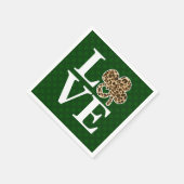 St Patricks Day Leopard Love Shamrock Servet (Hoek)