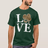 St Patricks Day Leopard Love Shamrock T-shirt (Voorkant)