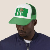 St Patricks Day Leopard Love Shamrock Trucker Pet (In situ)
