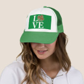 St Patricks Day Leopard Love Shamrock Trucker Pet (In situ)