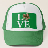 St Patricks Day Leopard Love Shamrock Trucker Pet (Voorkant)