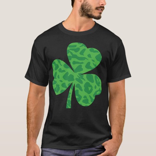 St. Patrick's Day Leopard Shamrock Shirt - Cheetah (Voorkant)