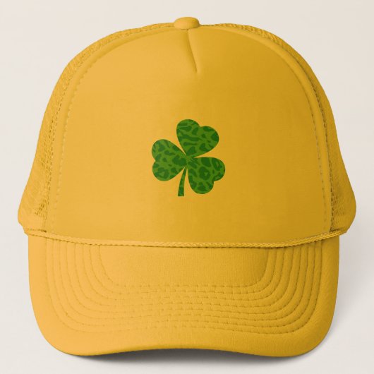 St. Patrick's Day Leopard Shamrock Trucker Hat Trucker Pet (Voorkant)
