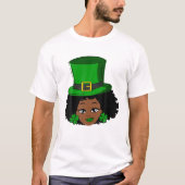 St Patricks Day Leprechaun Afro Woman Shamrock Wom T-shirt (Voorkant)