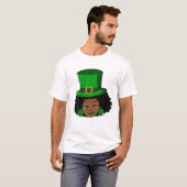 St Patricks Day Leprechaun Afro Woman Shamrock Wom T-shirt (Voorkant volledig)