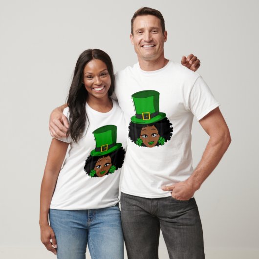 St Patricks Day Leprechaun Afro Woman Shamrock Wom T-shirt (Unisex)