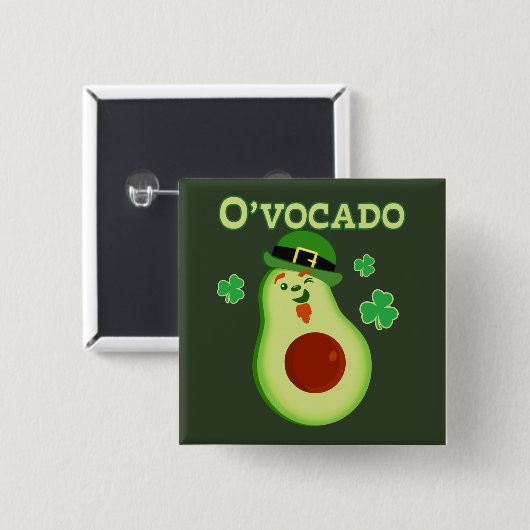 St Patrick's Day Leprechaun Avocado Pun Vierkante Button 5,1 Cm (Voorkant /achterkant)