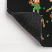 St Patricks Day Leprechaun Baseball Player boys Gi Muismat (Hoek)