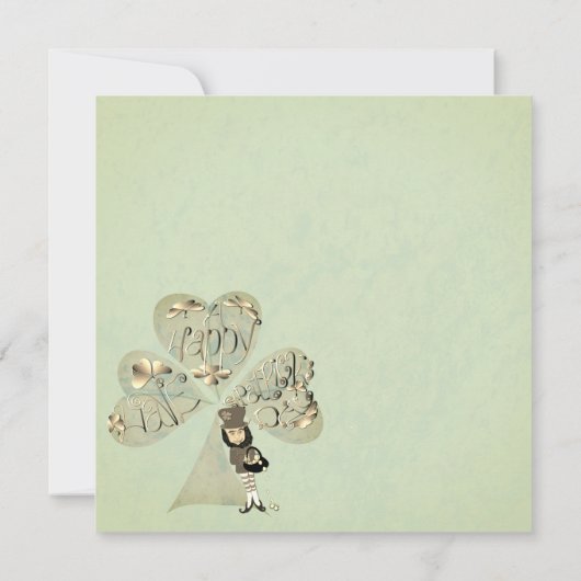 St. Patrick's Day Leprechaun Bedankkaart (Achterkant)