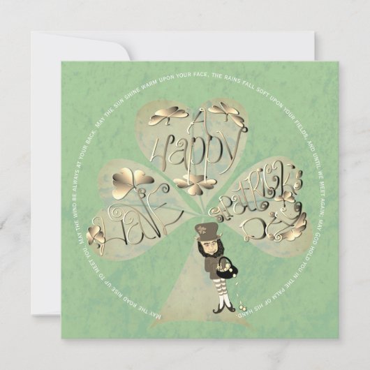 St. Patrick's Day Leprechaun Bedankkaart (Voorkant)