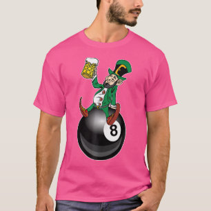 St Patrick's Day Leprechaun Beer Pool Player Billi T-shirt