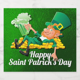 St Patrick's Day Leprechaun Bier Etiket
