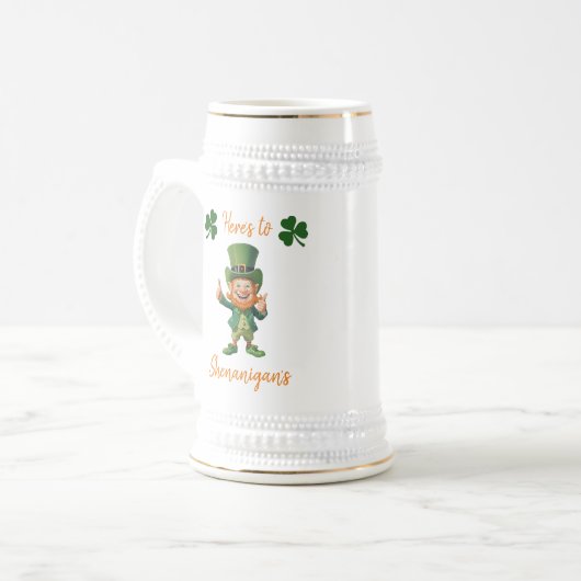 St Patrick's Day-Leprechaun- Bierpul (Voorkant links)