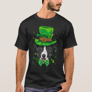 St. Patrick's Day Leprechaun Border Collie Hond Sh T-shirt