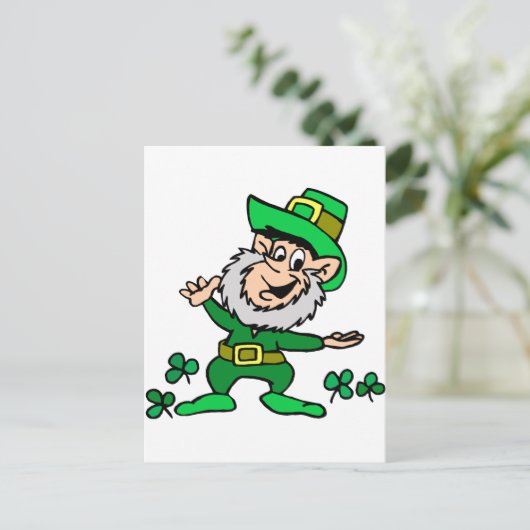 St. Patricks Day Leprechaun Briefkaart (Staand voorkant)