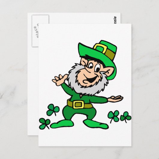 St. Patricks Day Leprechaun Briefkaart (Voorkant / Achterkant)