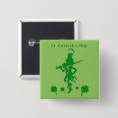 St. Patrick's Day Leprechaun Button (Voorkant /achterkant)