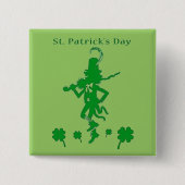 St. Patrick's Day Leprechaun Button (Voorkant)