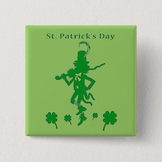 St. Patrick's Day Leprechaun Button (Voorkant)