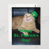 St Patrick's Day Leprechaun Cat Briefkaart (Voorkant / Achterkant)