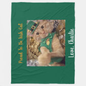 St Patrick's Day Leprechaun Cat  Fleece Deken (Voorkant)