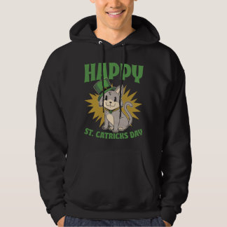 St Patricks Day Leprechaun Cat  Patricks Day Hoodie