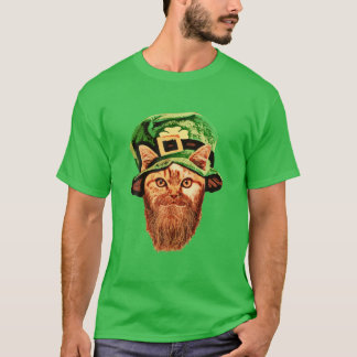 St. Patrick's Day Leprechaun Cat T-shirt