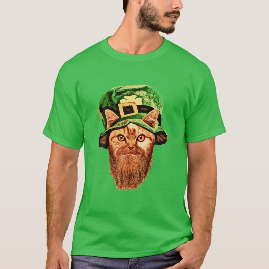 St. Patrick's Day Leprechaun Cat T-shirt (Voorkant)