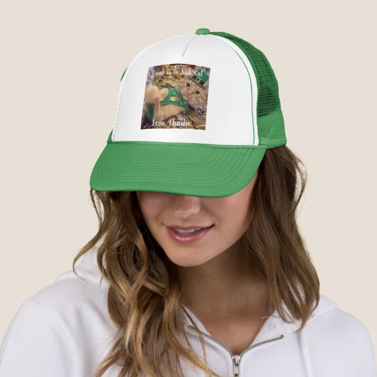 St Patrick's Day Leprechaun Cat  Trucker Pet (In situ)