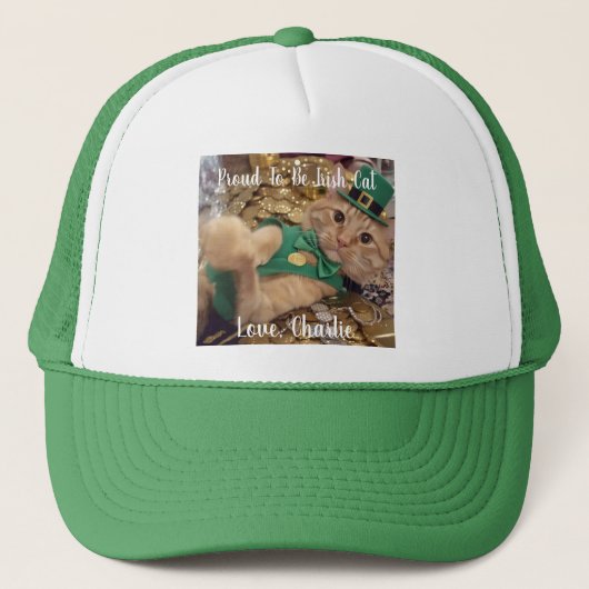 St Patrick's Day Leprechaun Cat  Trucker Pet (Voorkant)