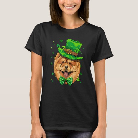 St Patrick's Day Leprechaun Chow Chow Pet Dog Sham T-shirt (Voorkant)